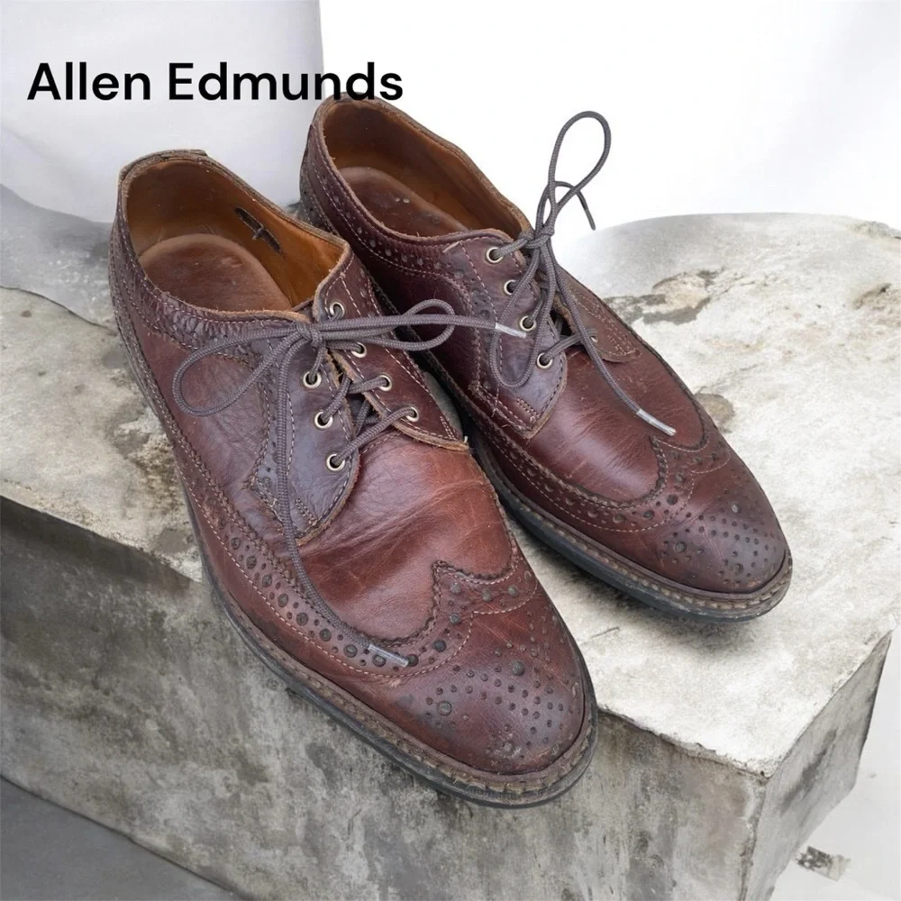 Allen Edmonds Wingtip Oxford Shoes – Brown Leather – Made in USA SZ 9